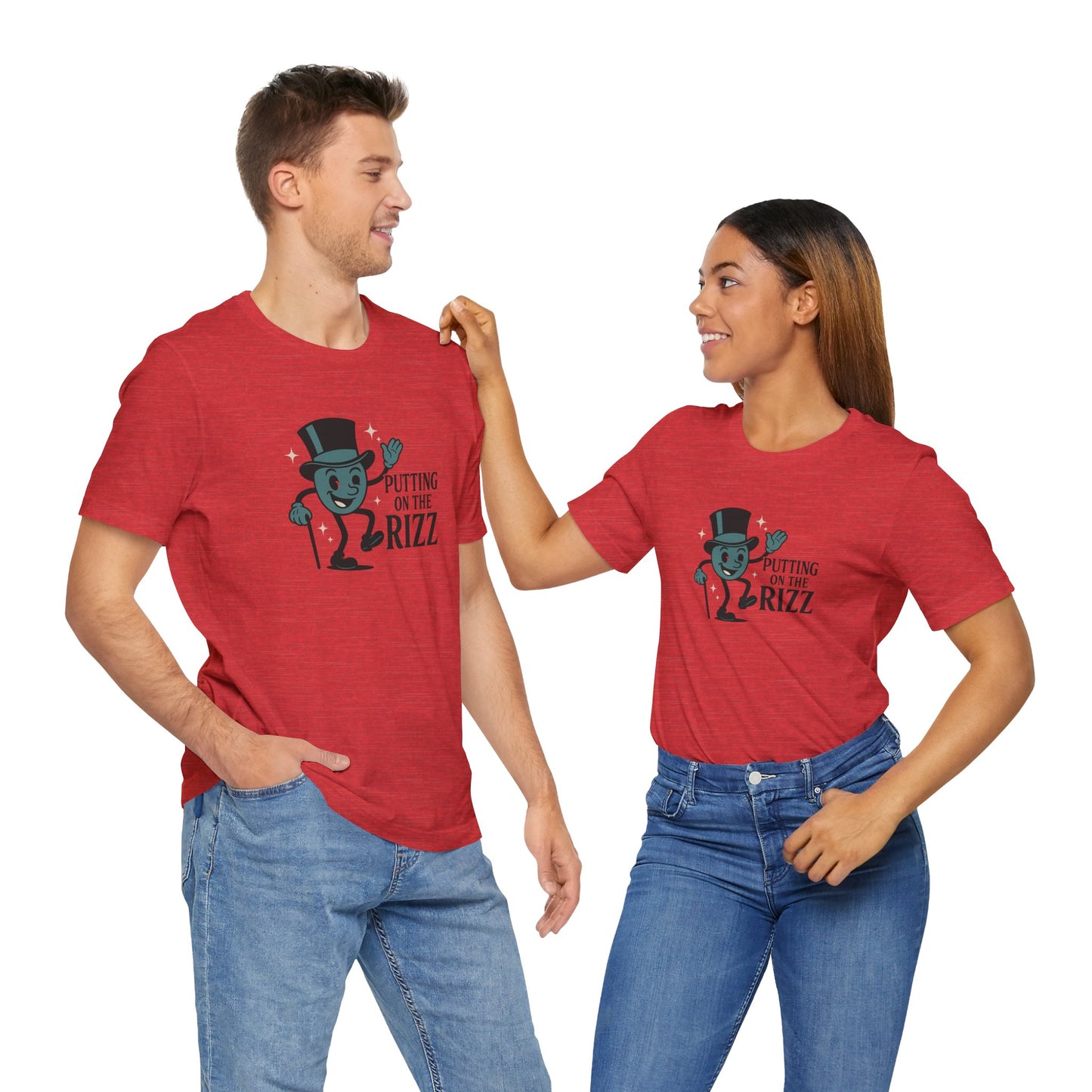 “Putting on the Rizz” – Funny Vintage-Style Unisex Tee