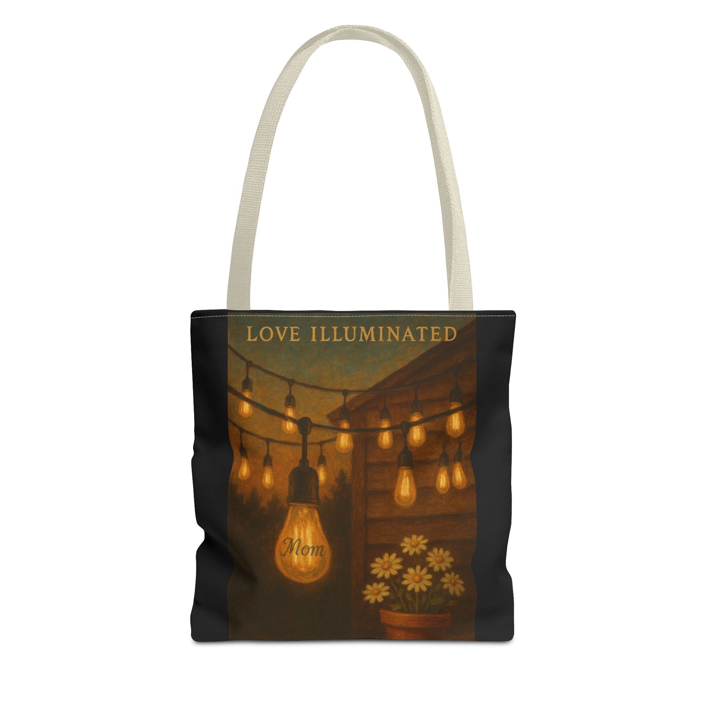“Love Illuminated” – Vintage-Style Personalized Tote Bag for Mom