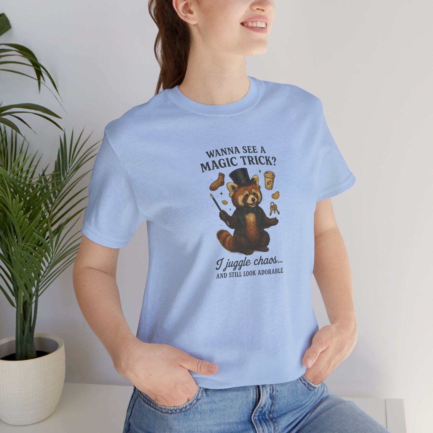 “Wanna See a Magic Trick? I Juggle Chaos… and Still Look Adorable” – Vintage Red Panda T-Shirt