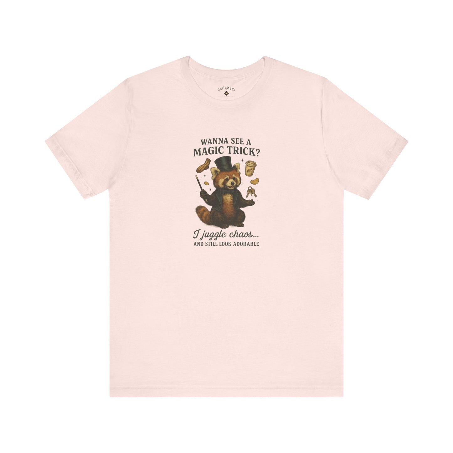 “Wanna See a Magic Trick? I Juggle Chaos… and Still Look Adorable” – Vintage Red Panda T-Shirt