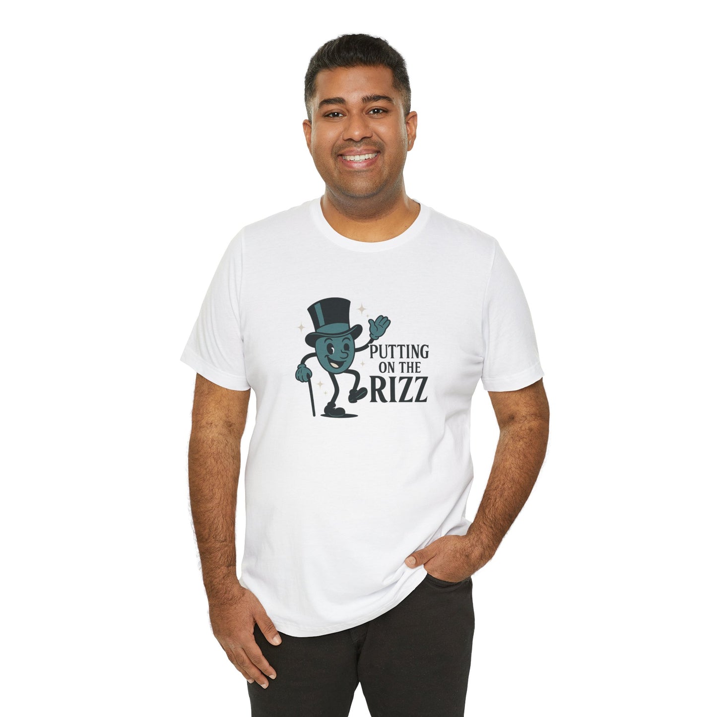 “Putting on the Rizz” – Funny Vintage-Style Unisex Tee