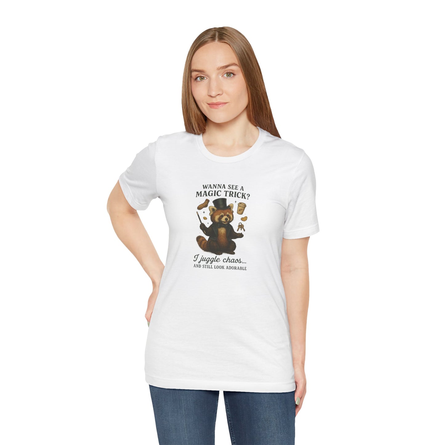 “Wanna See a Magic Trick? I Juggle Chaos… and Still Look Adorable” – Vintage Red Panda T-Shirt