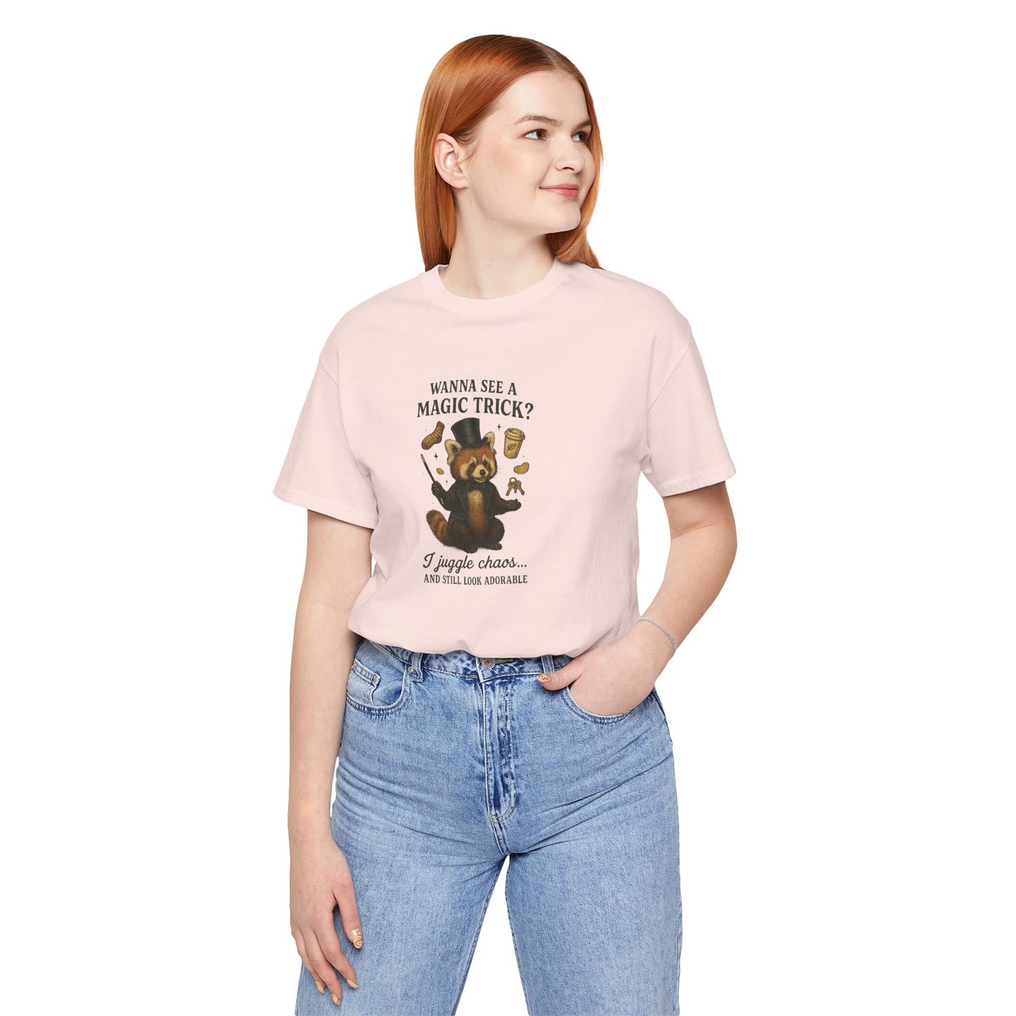 “Wanna See a Magic Trick? I Juggle Chaos… and Still Look Adorable” – Vintage Red Panda T-Shirt