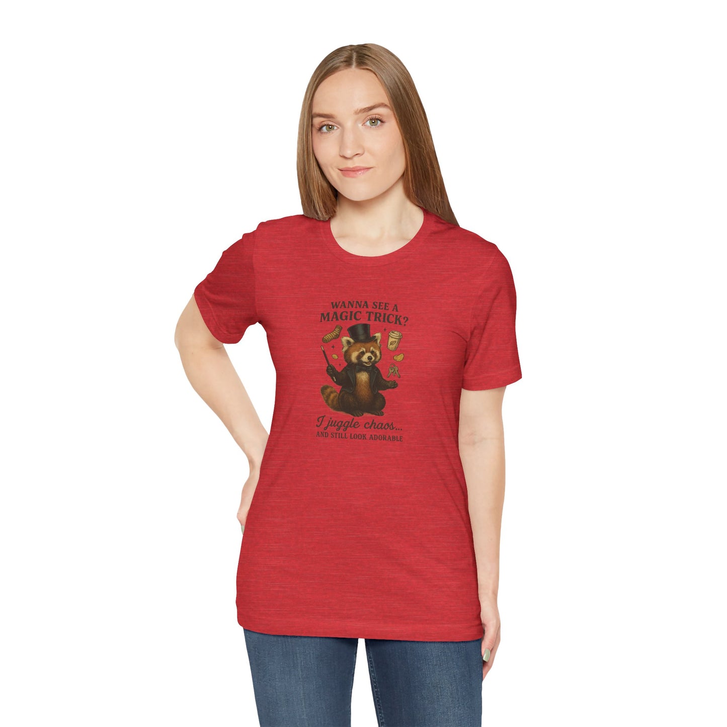 “Wanna See a Magic Trick? I Juggle Chaos… and Still Look Adorable” – Vintage Red Panda T-Shirt