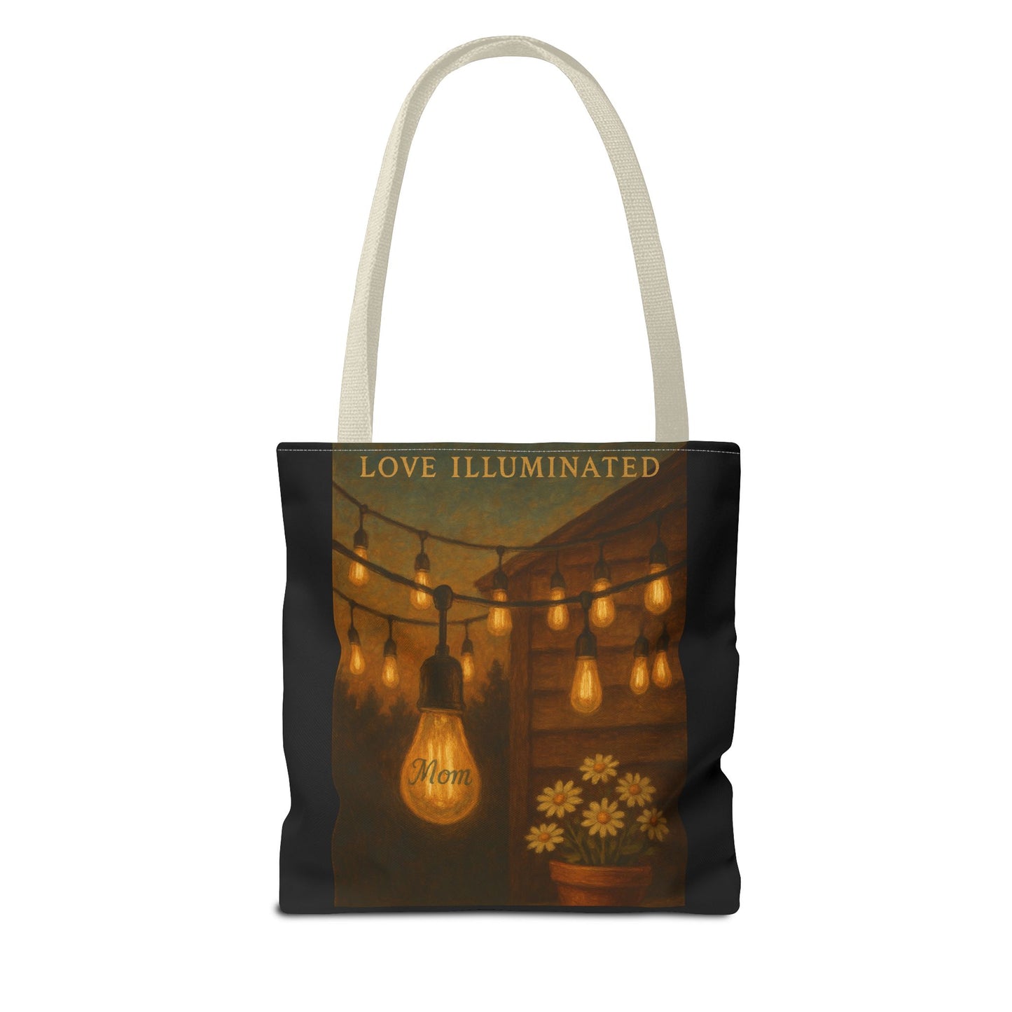 “Love Illuminated” – Vintage-Style Personalized Tote Bag for Mom
