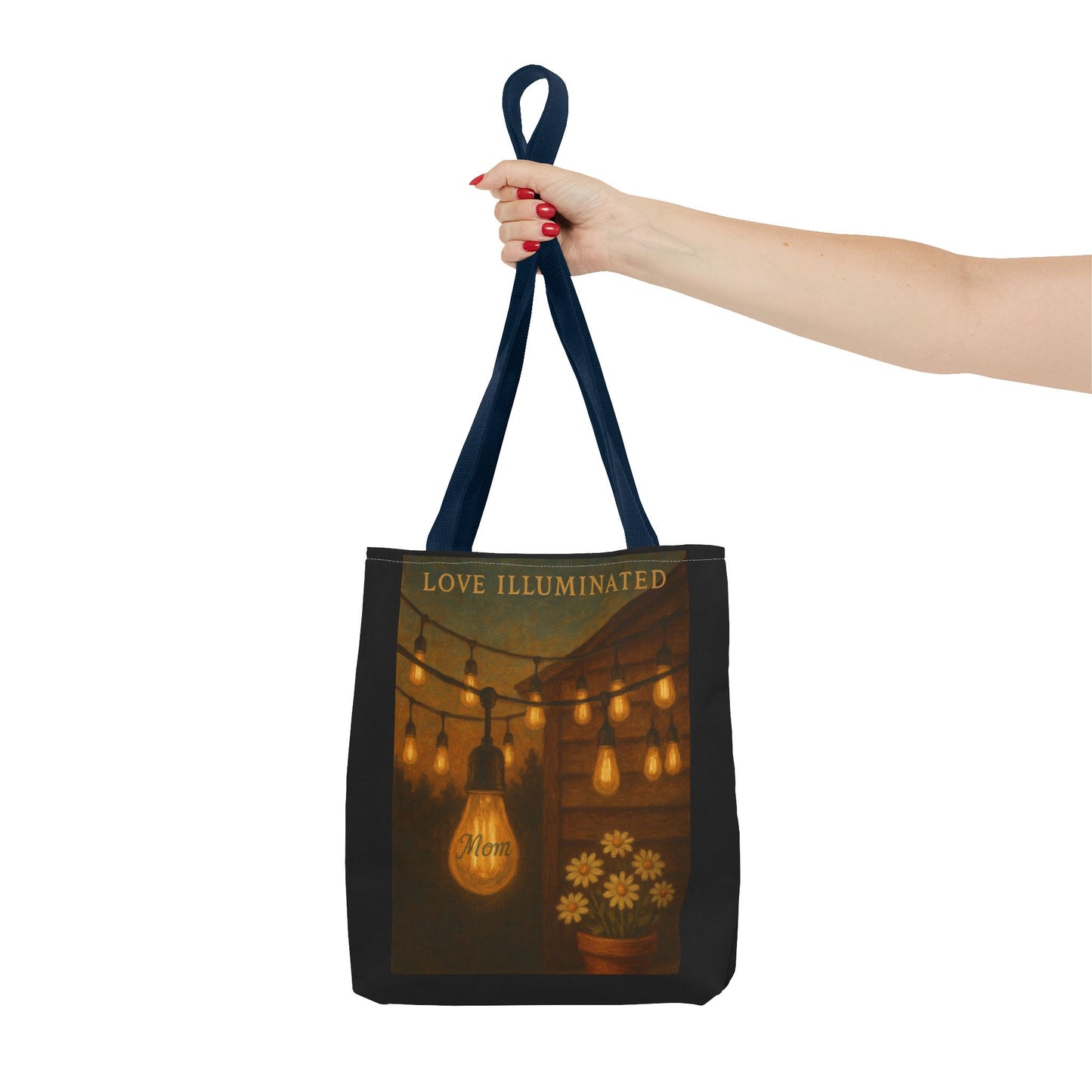 “Love Illuminated” – Vintage-Style Personalized Tote Bag for Mom