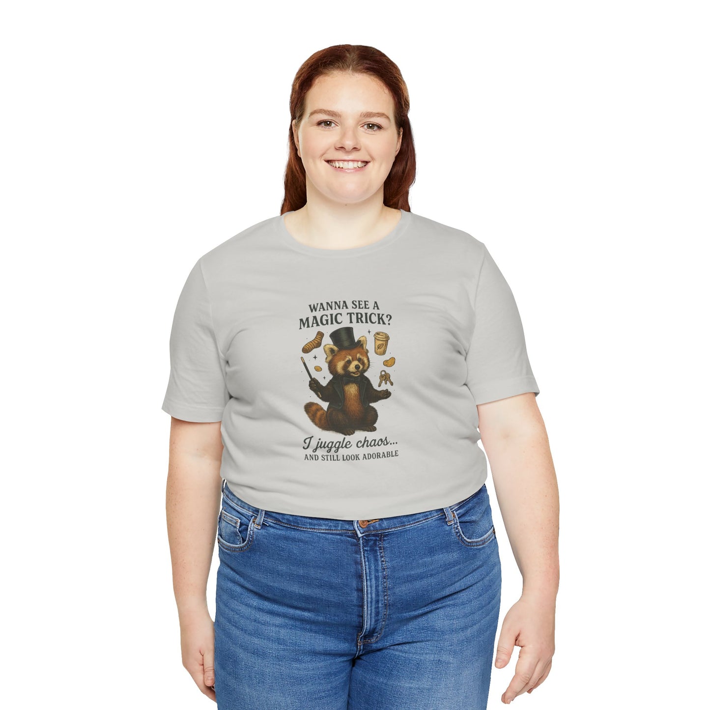 “Wanna See a Magic Trick? I Juggle Chaos… and Still Look Adorable” – Vintage Red Panda T-Shirt