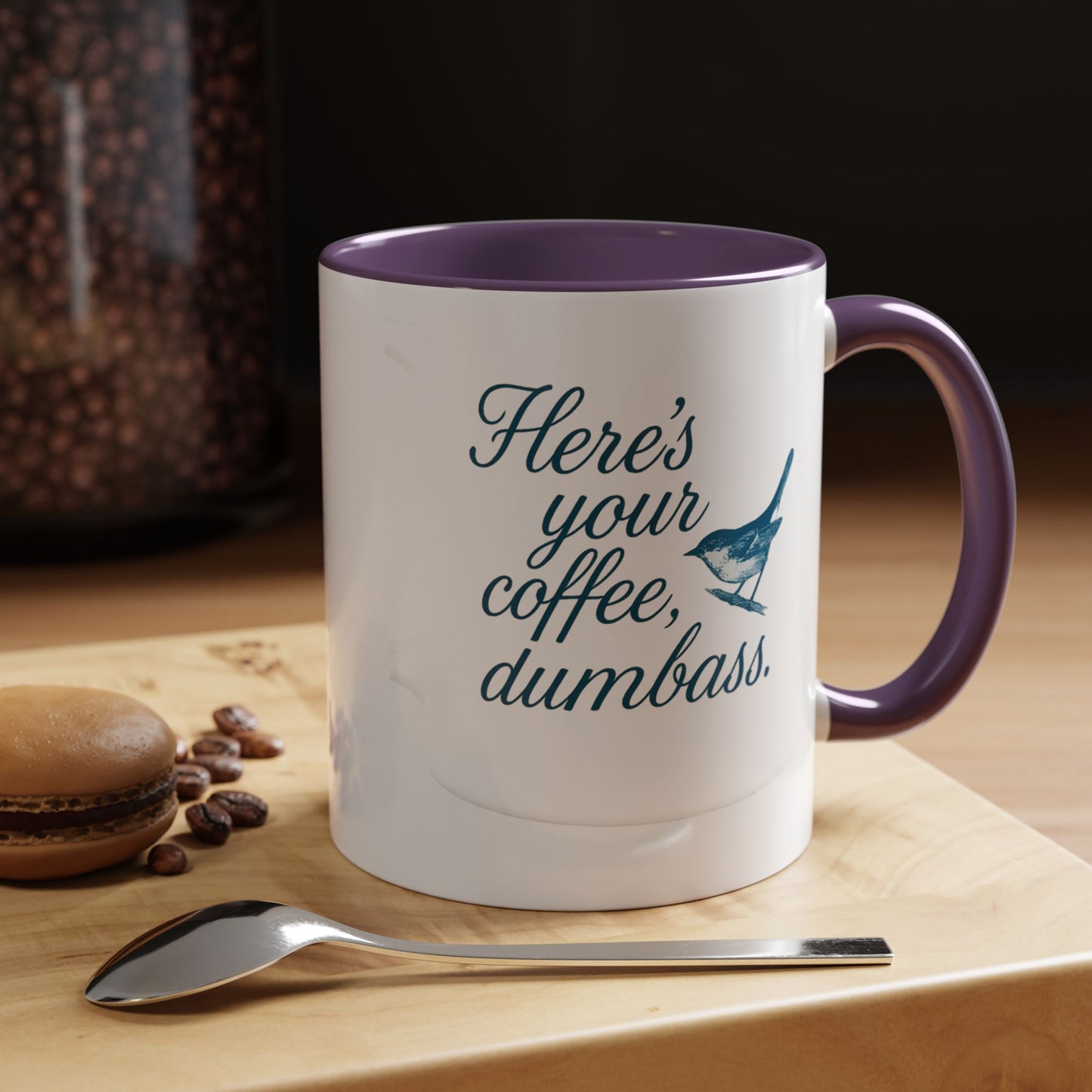 Here’s Your Coffee, Dumbass – Vintage Bird Mug (11oz & 15oz)