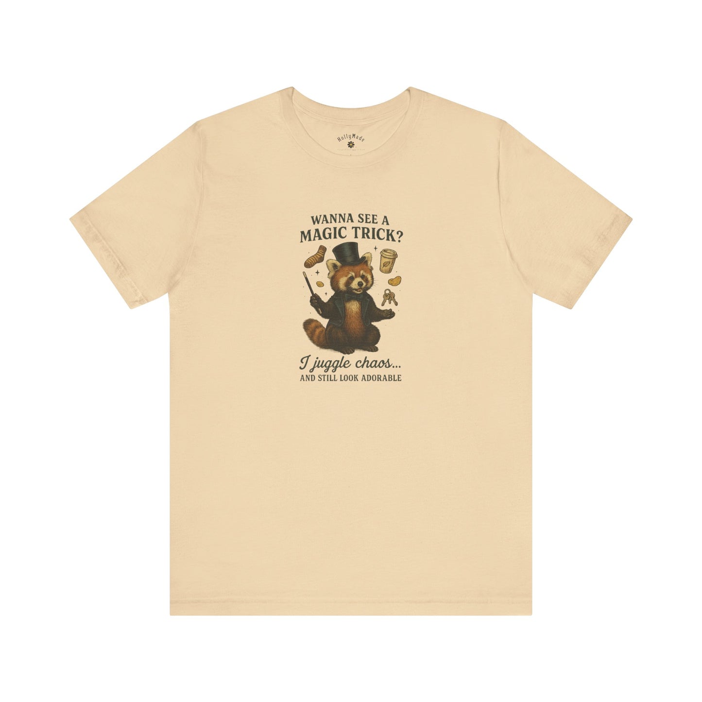 “Wanna See a Magic Trick? I Juggle Chaos… and Still Look Adorable” – Vintage Red Panda T-Shirt