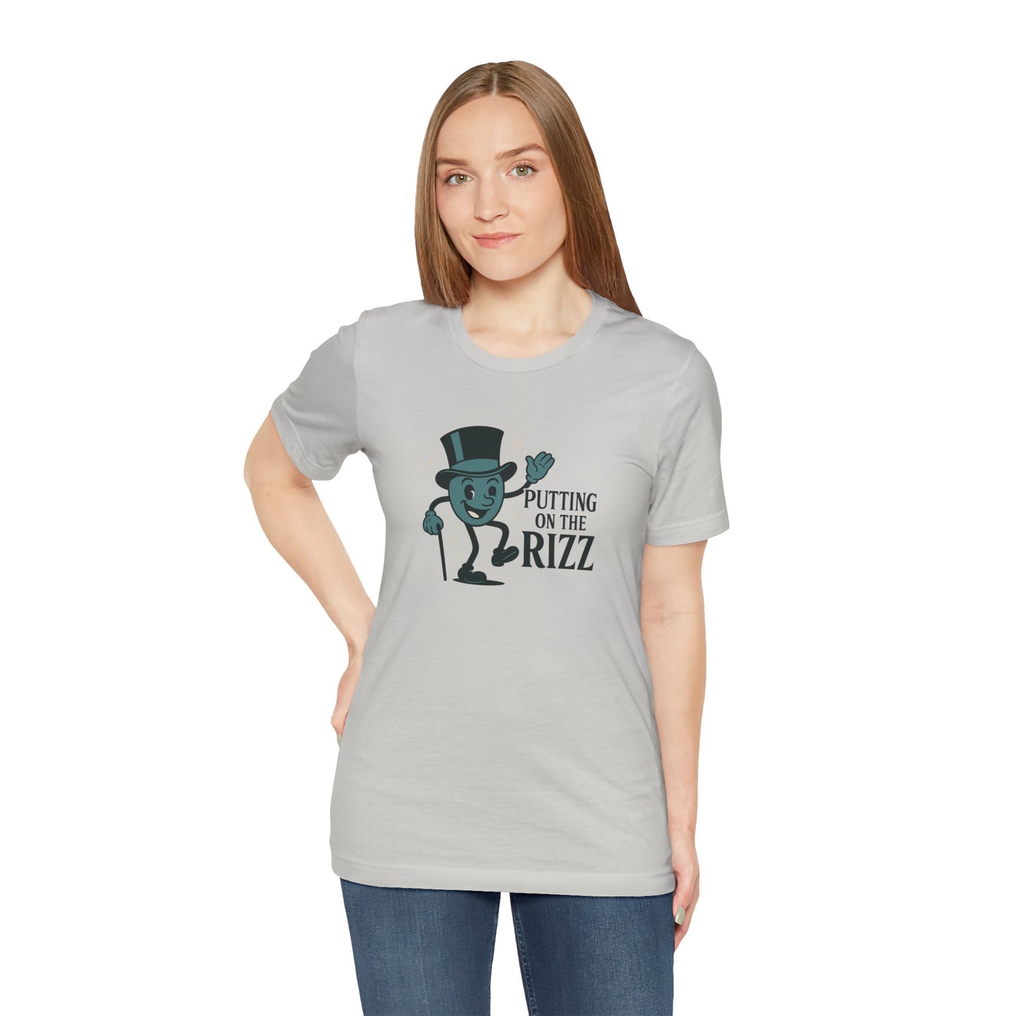 “Putting on the Rizz” – Funny Vintage-Style Unisex Tee