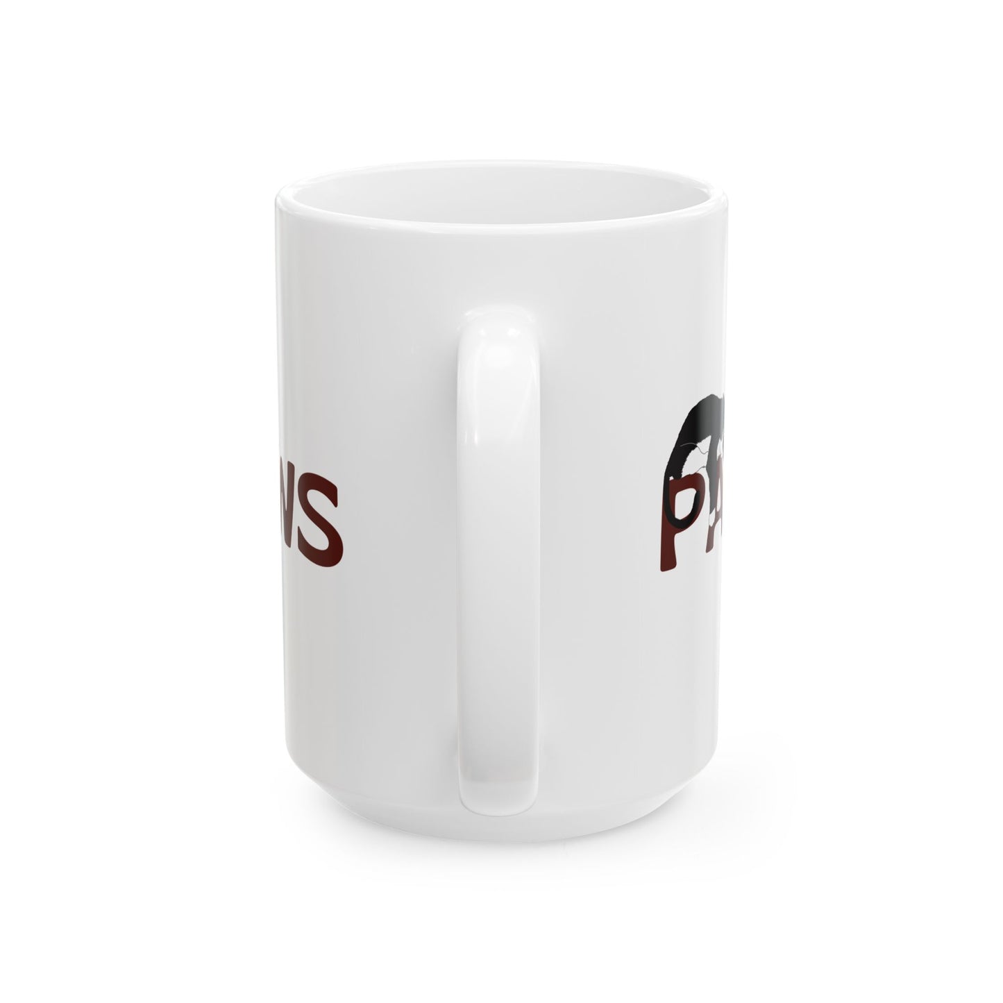 "PAWS Tuxedo Cat Mug – Purrfection in Progress"
