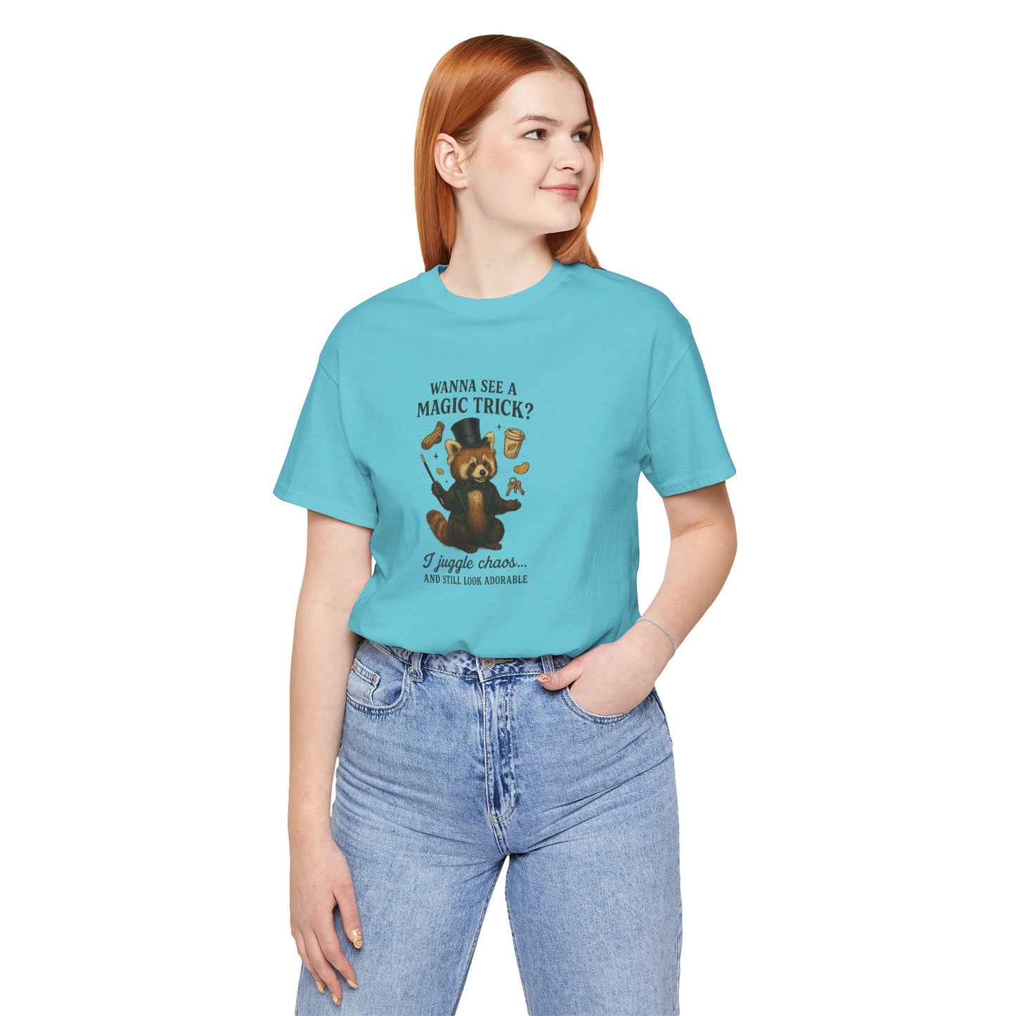 “Wanna See a Magic Trick? I Juggle Chaos… and Still Look Adorable” – Vintage Red Panda T-Shirt