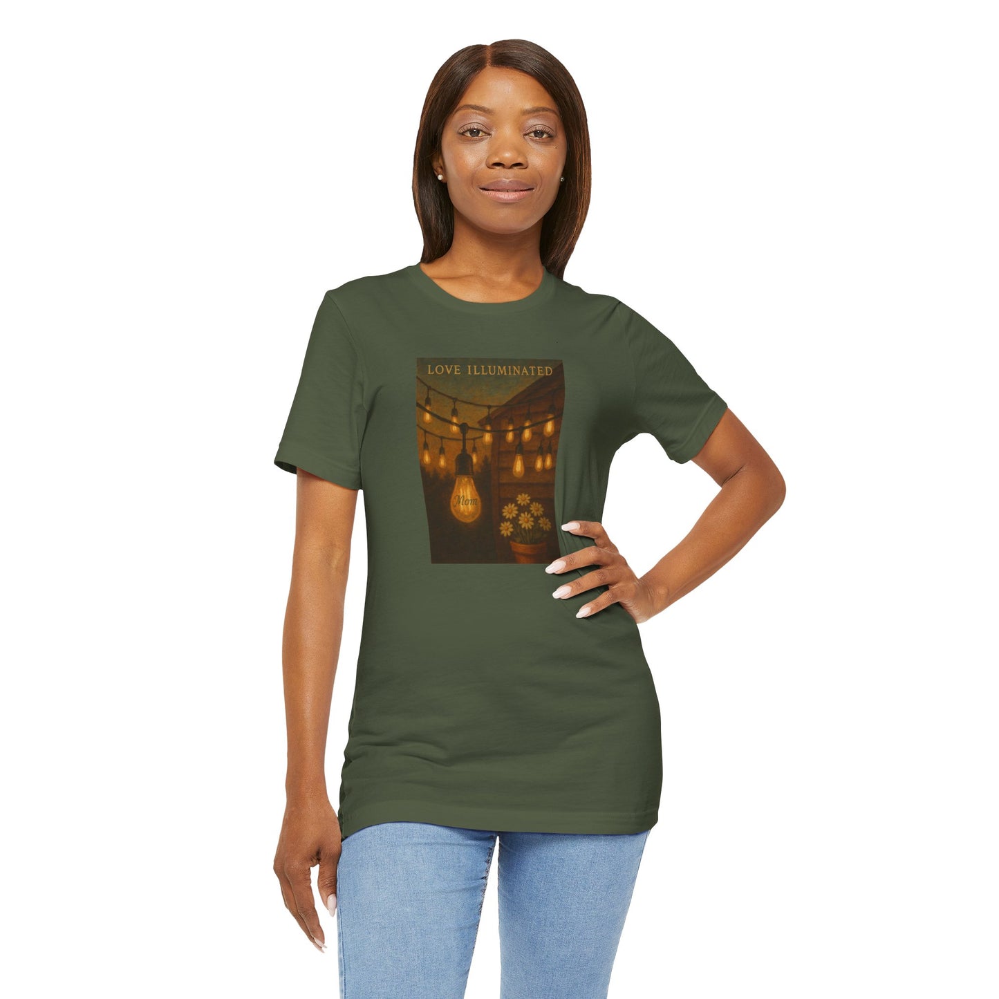 “Love Illuminated” – Personalized Vintage-Style Mother’s Day T-Shirt