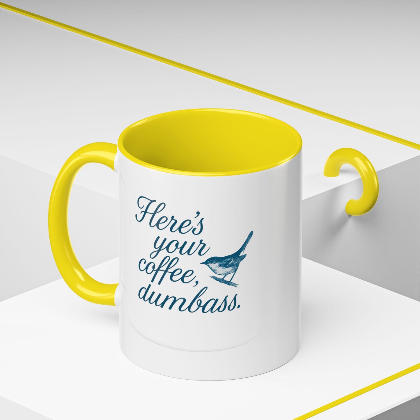 Here’s Your Coffee, Dumbass – Vintage Bird Mug (11oz & 15oz)