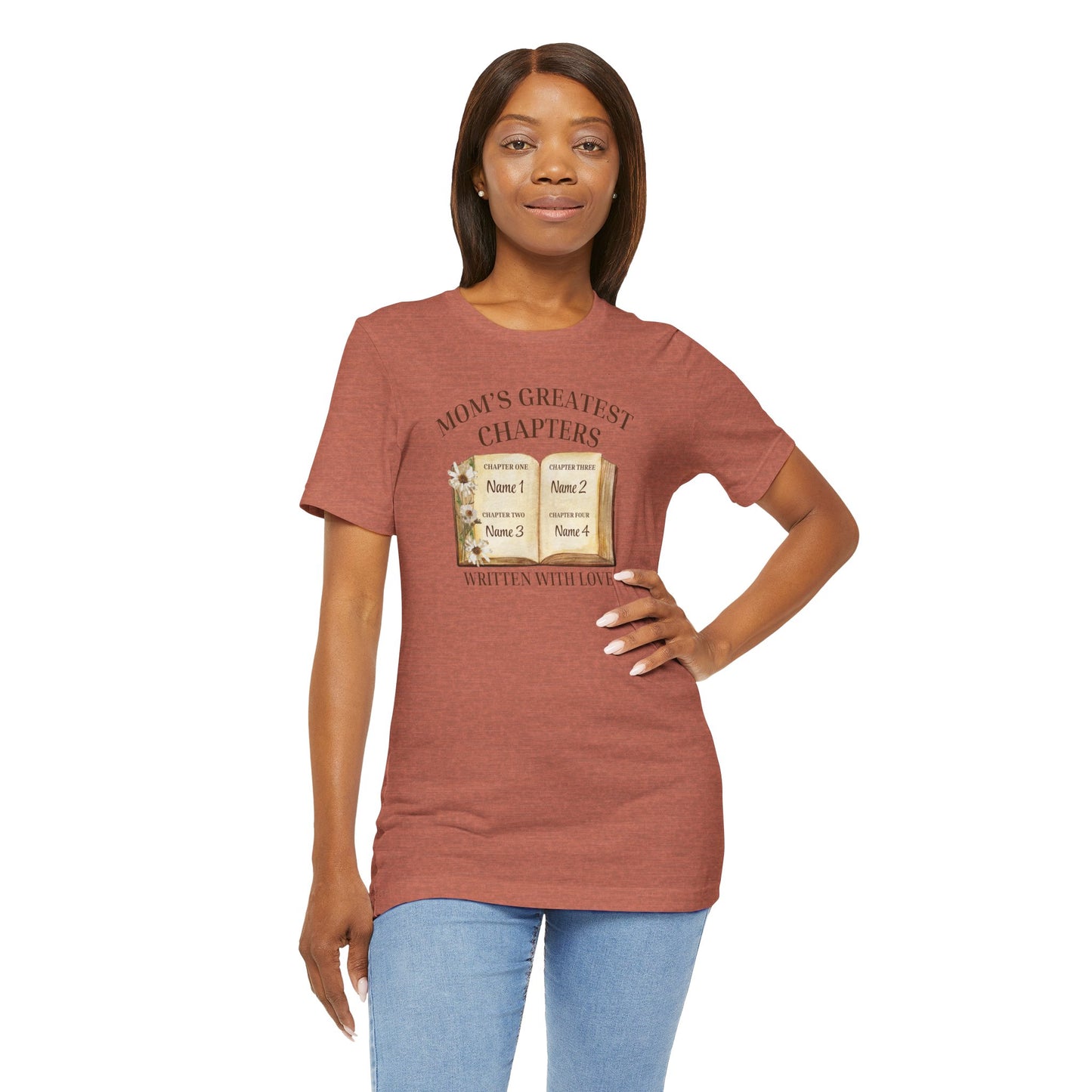Mom's Greatest Chapters | Personalized Kids Name T-Shirt | Sentimental Mother’s Day Gift Tee