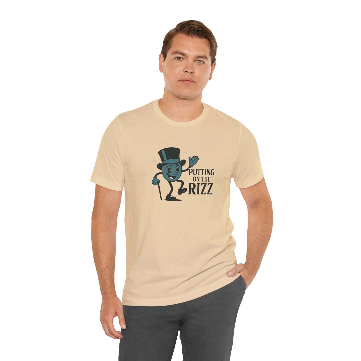 “Putting on the Rizz” – Funny Vintage-Style Unisex Tee
