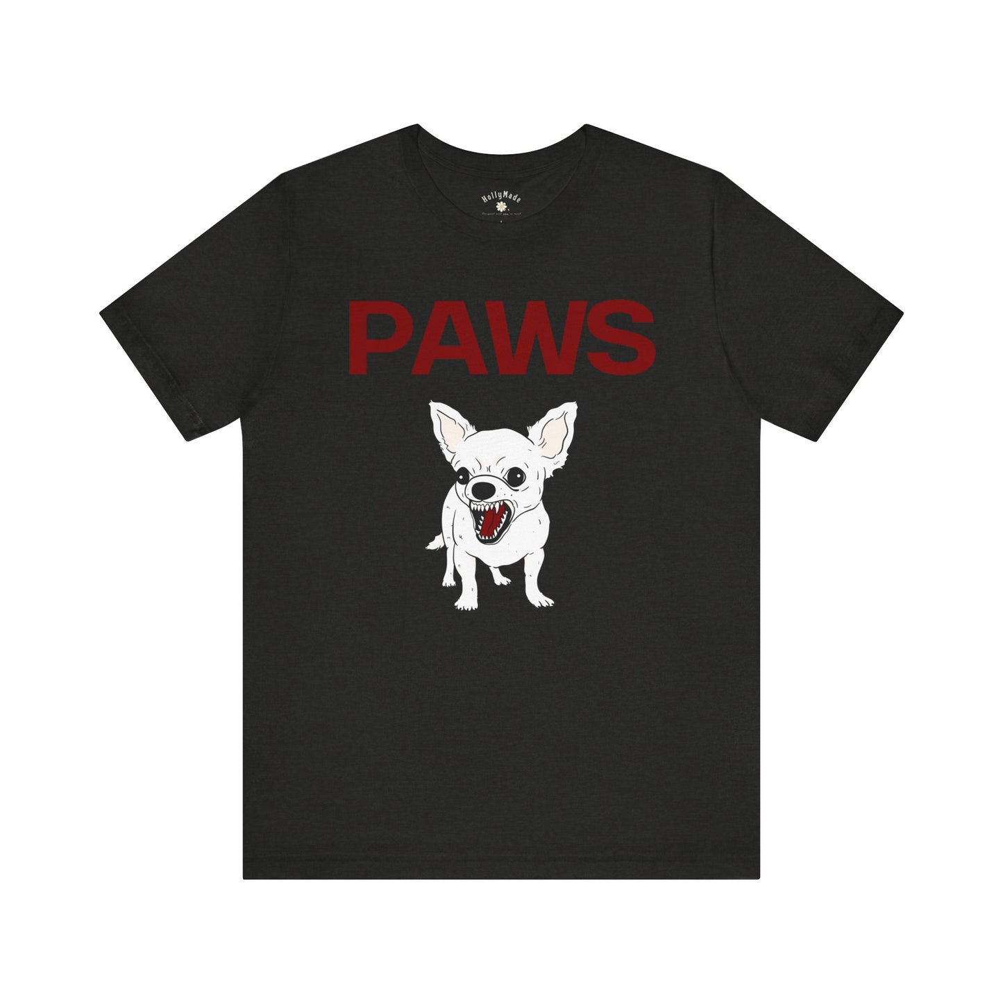 PAWS | Funny Chihuahua Attack T-Shirt | Fierce Tiny Dog Meme Tee Jaws-Inspired Vintage Graphic