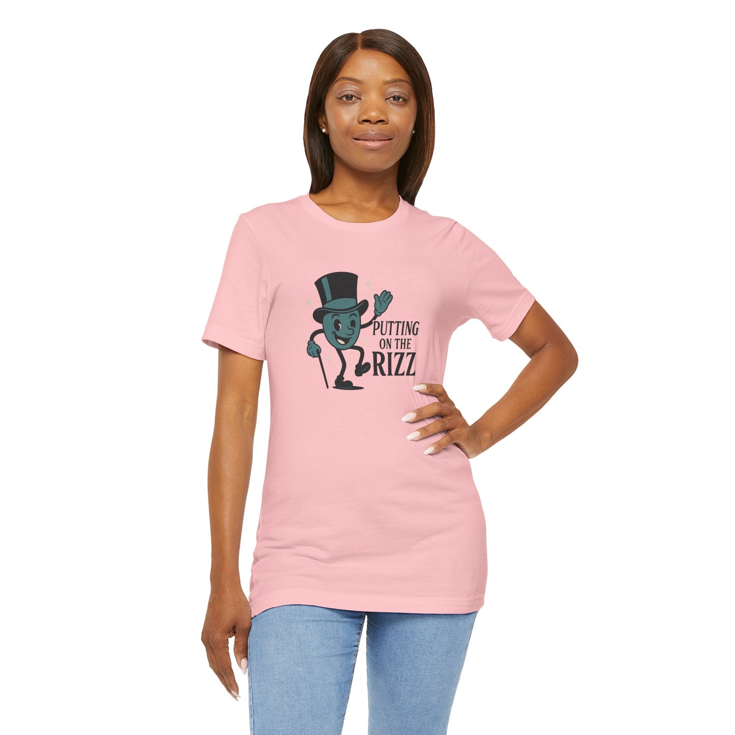 “Putting on the Rizz” – Funny Vintage-Style Unisex Tee
