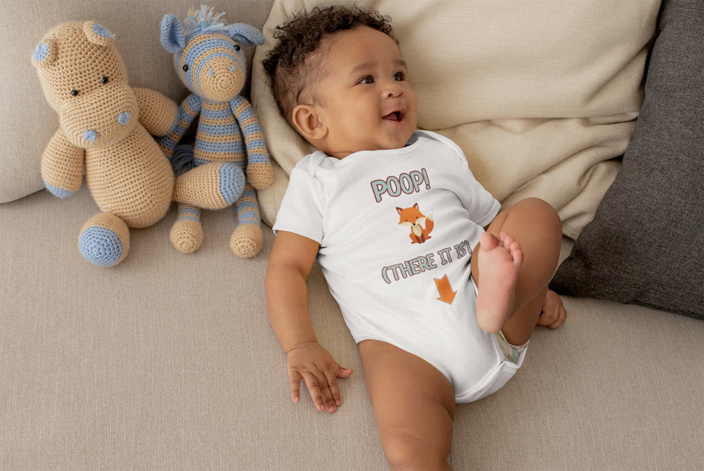 "Poop! There It Is – Fox Baby Onesie"