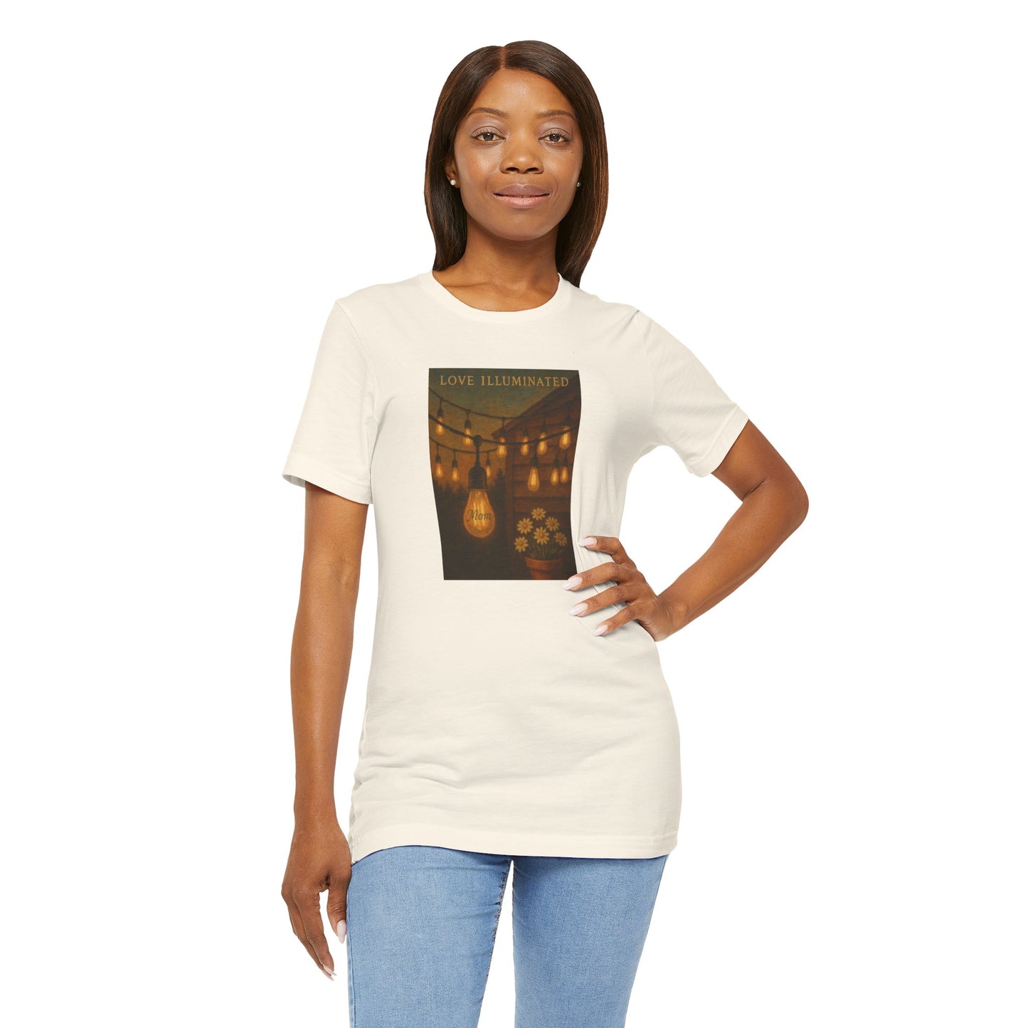“Love Illuminated” – Personalized Vintage-Style Mother’s Day T-Shirt