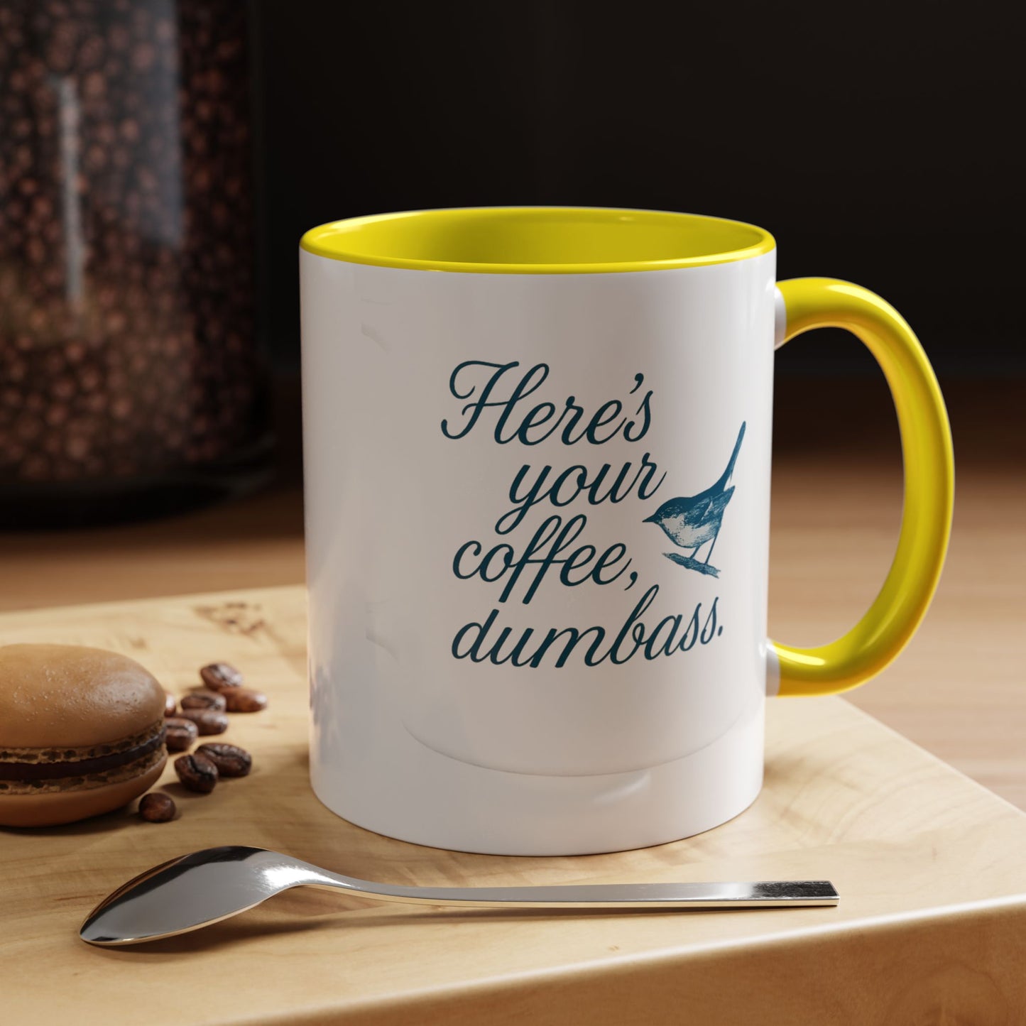 Here’s Your Coffee, Dumbass – Vintage Bird Mug (11oz & 15oz)
