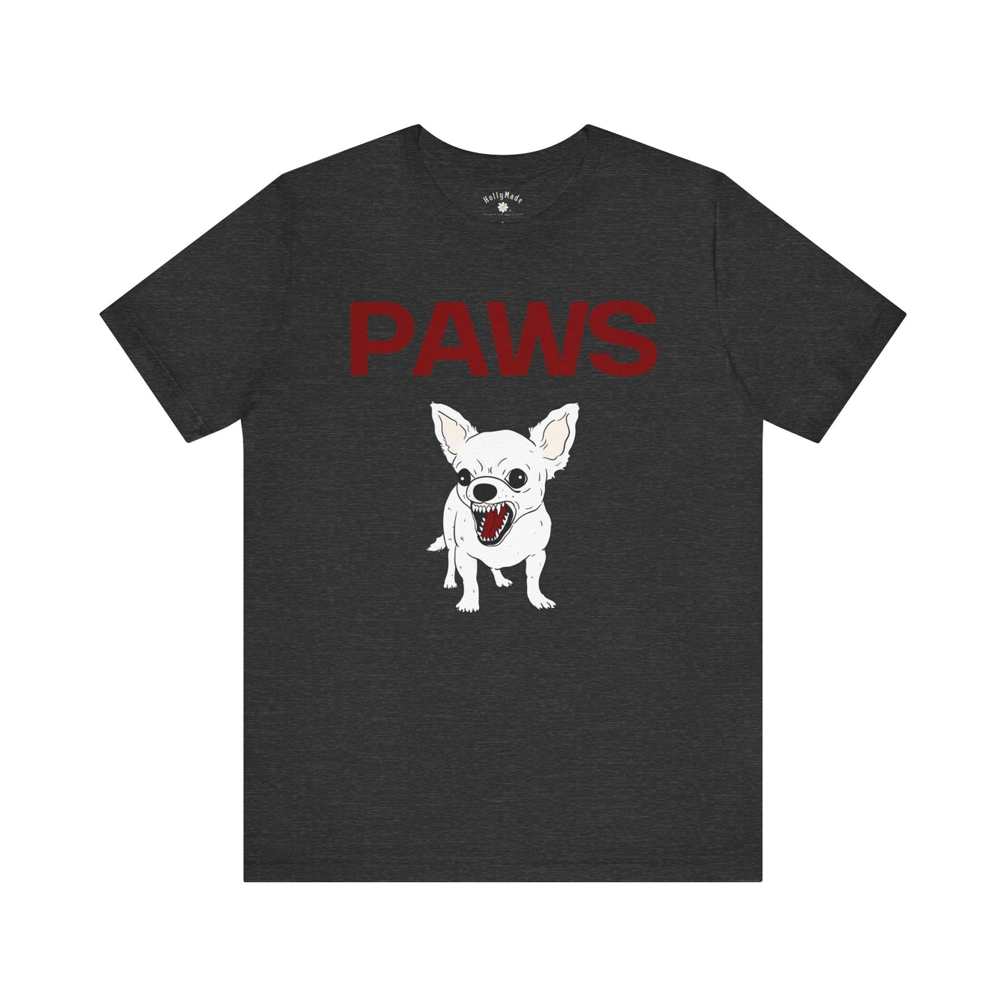 PAWS | Funny Chihuahua Attack T-Shirt | Fierce Tiny Dog Meme Tee Jaws-Inspired Vintage Graphic
