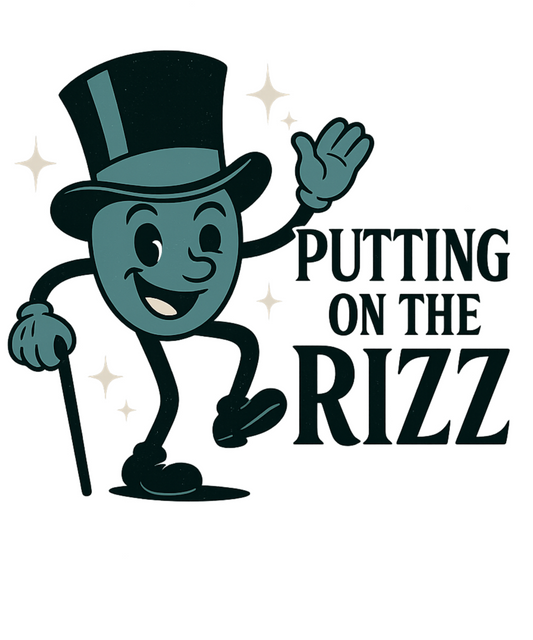 “Putting on the Rizz” – Funny Vintage-Style Unisex Tee