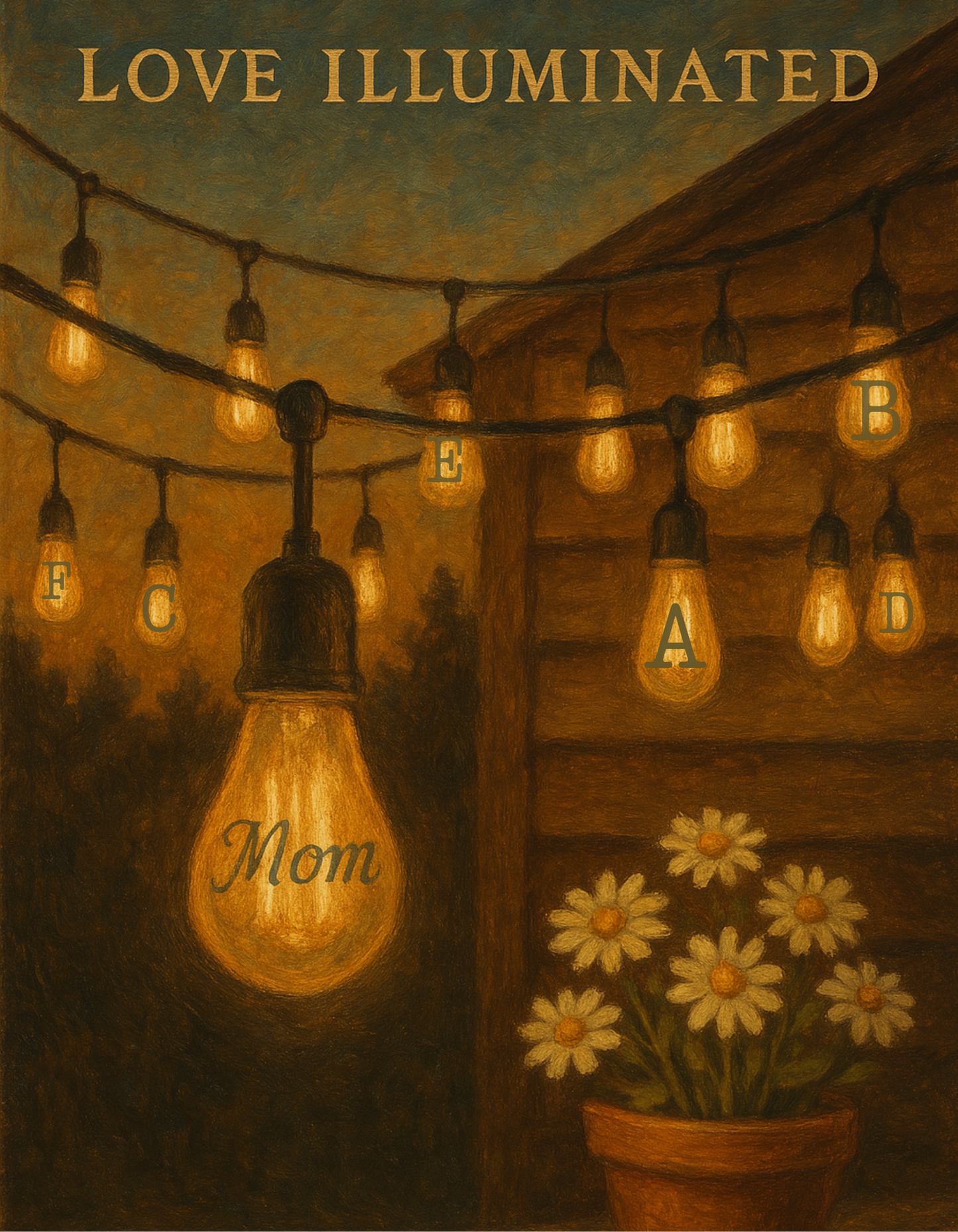 “Love Illuminated” – Personalized Vintage-Style Mother’s Day T-Shirt