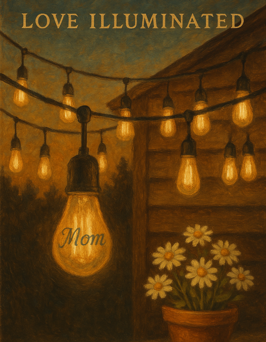 “Love Illuminated” – Vintage-Style Personalized Tote Bag for Mom